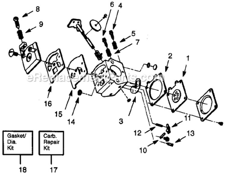 Page A Diagram and Parts List for XT125K  Weed Eater Trimmer